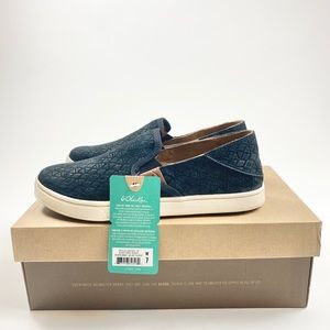 OluKai NWT Womens Leather Sneakers Size 7 Black